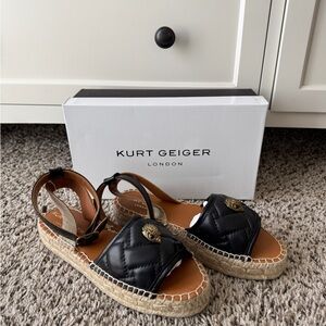 Kurt Geiger Black Quilted Sandals
